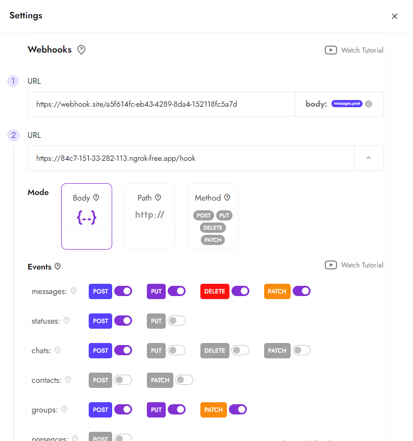 webhook setting example