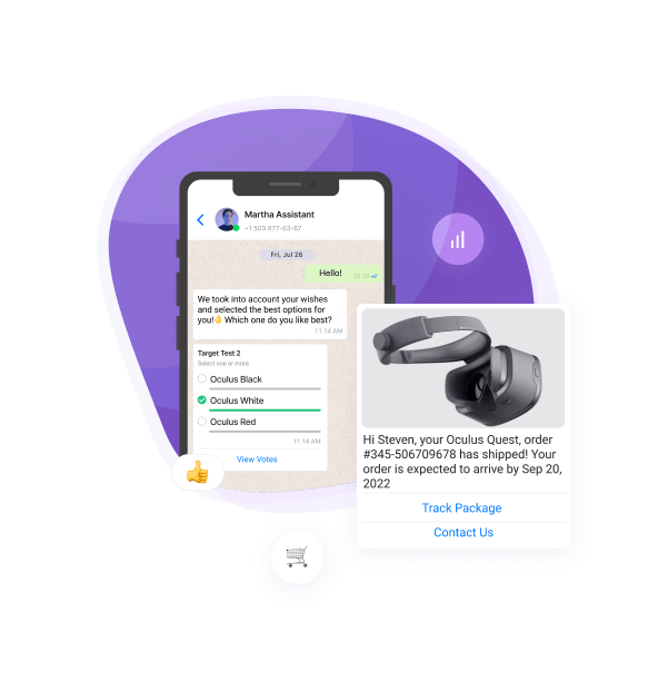 WhatsApp API messaging, catalog, and media